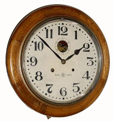 C.1910, Japan, Round Gallery Clock, 8-day pendulum movement in good original condition. — Antique Clocks Price Guide