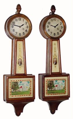 (Two) C.1930 Waltham Clock Co., 8-Day miniature banjo timepieces. — Antique Clocks Price Guide