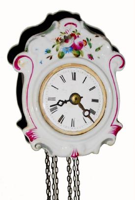 C.1880, F. Weisser, German 30-hour time/strike miniature wag clock. — Antique Clocks Price Guide