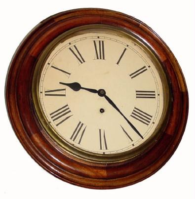 C.1890, English, Round Dial Clock, in generally good restored condition. — Antique Clocks Price Guide