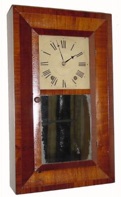 C.1841, Oliver Weldon, Bristol, Conn., Bevel Front wooden works shelf clock in generally good restored condition. — Antique Clocks Price Guide