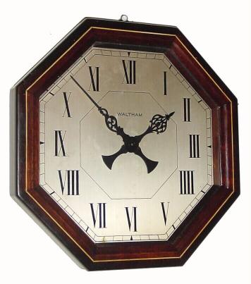 C.1930, Waltham Clock Co., 8-day octagon wall timepiece. — Antique Clocks Price Guide