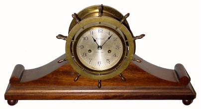 C.1915, Waterbury Clock Co., "Ship's Bell No. 11" 8-day time/strike ship's bell clock in clean condition. — Antique Clocks Price Guide