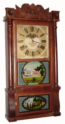 C.1840, Peck, Haydon &amp; Co., St. Louis, Missouri, 8-day time/strike column and cornice shelf clock. — Antique Clocks Price Guide