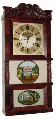 C.1832, C. &amp; L. C. Ives, Bristol, Conn., 8-day time/strike triple decker shelf clock in very nice restored condition. — Antique Clocks Price Guide