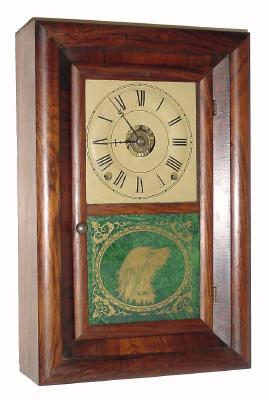 C.1880, Seth Thomas Clock Co., "Round Band", 8-day time/strike/alarm shelf clock. — Antique Clocks Price Guide