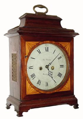C.1840, English 2-Fusee Bracket clock in a delightful country case with fan corners. — Antique Clocks Price Guide