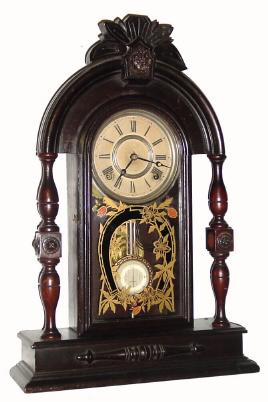 C.1875, F. Kroeber Clock Co., "Texas" 8-day walnut shelf clock in good condition with original finish. — Antique Clocks Price Guide