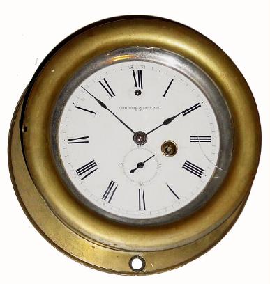C.1875, Seth Thomas Sons &amp; Co., New York, "Chronometer Lever No. 5004", locomotive timepiece in good condition. — Antique Clocks Price Guide