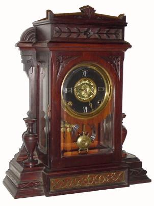 C.1870, F. Kroeber "Pyramid", 8-day time/strike walnut mantel clock in very nice condition — Antique Clocks Price Guide