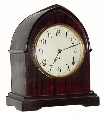 C.1917, Seth Thomas Clock Co., "Prospect No. 18", 8-day time/strike mahogany veneered mantel clock in very nice condition with original finish. — Antique Clocks Price Guide