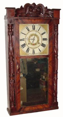 Mixed lot: a C.1833, Marsh, Gilbert &amp; Co., Farmington, Conn., full size carved pillar and splat shelf clock, — Antique Clocks Price Guide