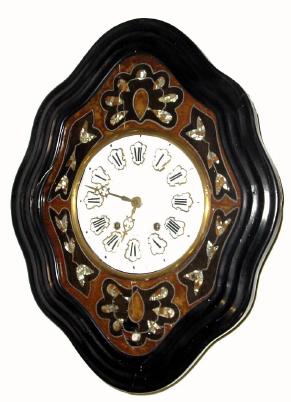 C.1890 French comptoise, 8-day time/strike bakers clock in generally good condition with an old finish and some restoration. — Antique Clocks Price Guide