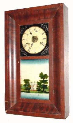 C.1842, Jerome &amp; Grant, Bristol, Conn., 30-hour time/strike OG shelf clock. — Antique Clocks Price Guide