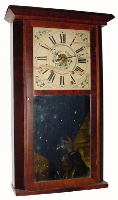 C.1842, (dated label) Wells Forbes, Bristol, NH 30-hour wood movement time/strike/alarm shelf clock (weight alarm). — Antique Clocks Price Guide