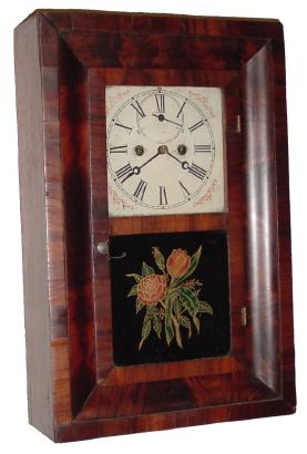 C.1868, Terry Clock Co., Waterbury, Conn., 30-hour time &amp; strike miniature OG shelf clock in good refinished condition. — Antique Clocks Price Guide