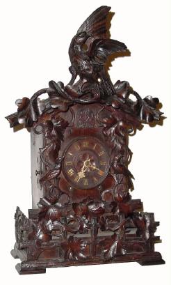 C.1880, German, 8-day fusee time/strike shelf cuckoo, in very good to excellent original condition. — Antique Clocks Price Guide