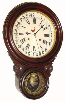 C.1900, Lovell Manufacturing Co., Erie, Penn, "MERIDIAN" round drop wall calendar in outstanding original condition. — Antique Clocks Price Guide