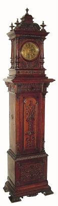 C.1895, German Symphonion, Style 30St disc playing grandfather clock in good condition, needing restoration. — Antique Clocks Price Guide