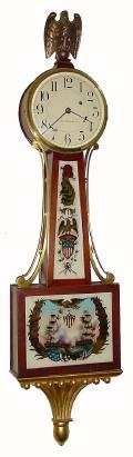 C.1925, Waltham Clock Co., Willard model weight Banjo, in a plain mahogany case with optional gilt bracket. — Antique Clocks Price Guide