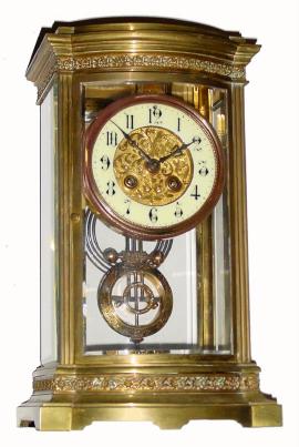 C.1900, Marti &amp; Cie, 8-day bow front crystal regulator in very nice condition with a perfect porcelain dial and original hands. — Antique Clocks Price Guide