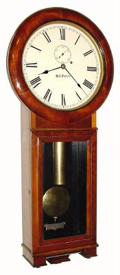 C.1900, Seth Thomas Clock Co., "Regulator No. 2", 8-day mahogany wall timepiece in extra nice condition with an original cleaned and rubbed finish (looks almost new, but is original). — Antique Clocks Price Guide