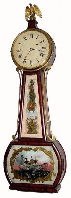 C.1835, Joshua Seward, Boston (Charlestown), weight banjo with restorations. — Antique Clocks Price Guide