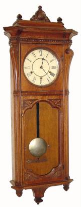 C.1886, Seth Thomas, "MARCY", in oak, 8-day, quarter strike on 2 bells, and in good condition with original decaying finish, — Antique Clocks Price Guide