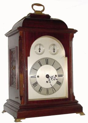 C.1890, German, Winterhalder &amp; Hofmeier, 3-Fusee, Westminster chime bracket clock in a dark mahogany case and with silvered dial in generally good condition. — Antique Clocks Price Guide