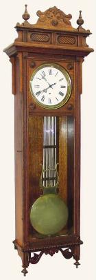 C.1900, Waterbury Clock Co., "Regulator No. 60", in excellent to outstanding restored condition. — Antique Clocks Price Guide