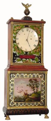 C.1815, Aaron Willard, Massachusetts shelf clock in excellent original condition (except the original weight has been changed). — Antique Clocks Price Guide