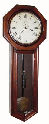 C.1910, Seth Thomas, "Regulator No. 18" in walnut and in good original condition, including great dial with no flaking. — Antique Clocks Price Guide