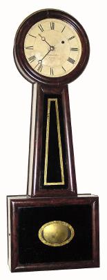 C.1850, Howard &amp; Davis, Boston, "No. 5, Square Bottom"  banjo clock in very good condition. — Antique Clocks Price Guide