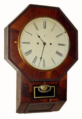 C.1850, Atkins, Whiting &amp; Co., Bristol, Conn., 30-Day wagon spring in drop octagon case. — Antique Clocks Price Guide