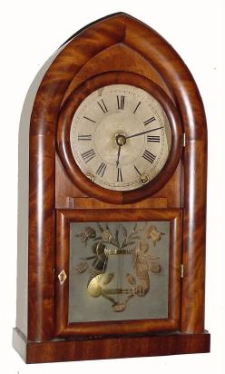 C.1845, Brewster &amp; Ingrahams, Bristol, Conn., 8-day time/strike beehive shelf clock (Kirk's patent Movement). — Antique Clocks Price Guide