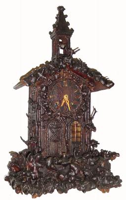 C.1860, German, Monk/Monastery, automaton cuckoo clock in very good condition, with some losses on roof. — Antique Clocks Price Guide