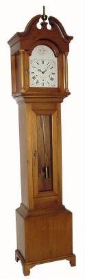 C.1964, Elmer O. Stennes, Weymouth, Mass, pine cased grandmother clock in excellent original condition. — Antique Clocks Price Guide