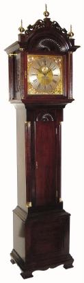 C.1895, Wm. Bond &amp; Son, Boston, No. 450, Quarter Chiming dark maple tall case in excellent original condition. — Antique Clocks Price Guide
