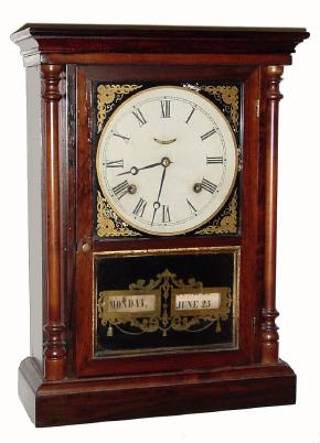 C.1867 (dated label), Jerome &amp; Co., "Hubbell &amp; Boardman Patent Improved Calendar", in excellent restored condition. — Antique Clocks Price Guide