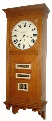 C.1895, Prentiss Improvement Clock Co, New York, "Standard with Calendar", oak cased 30 day clock in generally good original restored condition. — Antique Clocks Price Guide