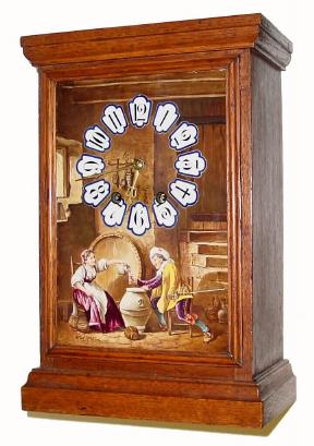 C.1890, French, Oak &amp; Porcelain Mantel clock in very good original condition. — Antique Clocks Price Guide