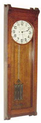C.1908, Waltham Clock Co., "Regulator No. 16", in oak with 3 jar mercury pendulum and in excellent original condition. — Antique Clocks Price Guide