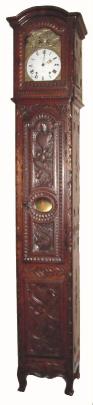 C.1875, French, Morbier Country Tall Case with 2-weight prayer repeat movement. — Antique Clocks Price Guide
