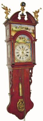 C.1840, Dutch Staartklok, also commonly called a Dutch Hood, or a Tail Clock in the states; this one with a double hood. — Antique Clocks Price Guide