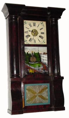C.1845, Birge &amp; Fuller, Bristol, Conn., 8-day time/strike column and cornice shelf clock, in very good to excellent original condition. — Antique Clocks Price Guide