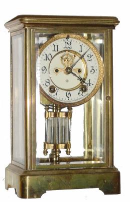 C.1914, Ansonia Clock Co., "Prism", 8-day time/strike crystal regulator in very nice condition. — Antique Clocks Price Guide