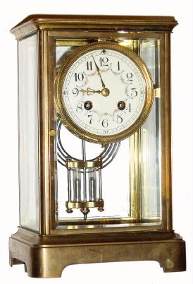 C.1910, French, 8-day time &amp; strike crystal regulator in excellent as found condition. — Antique Clocks Price Guide