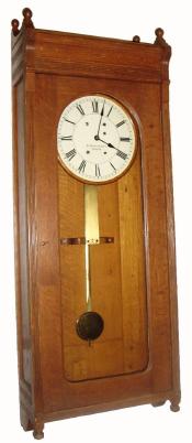 C.1915, E. Howard &amp; Co., Boston, Watchman's clock, weight driven, in good condition, except for missing watch recorders. — Antique Clocks Price Guide