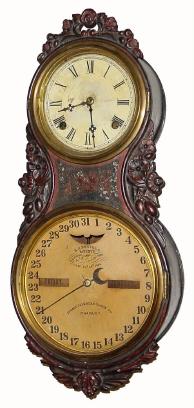 C.1866, Ithaca Clock Clock, "Large Iron Case", 30-day iron front calendar timepiece. — Antique Clocks Price Guide