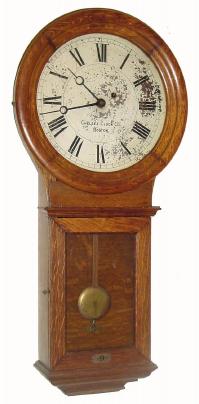 C.1904, Chelsea Clock Co., "No. 1 Pendulum" 8-day oak wall timepiece in generally good refinished condition. — Antique Clocks Price Guide